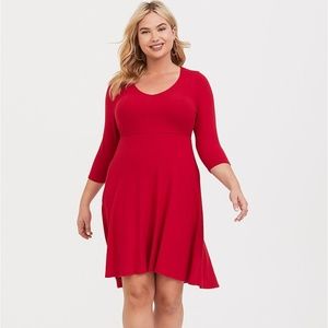 Torrid Red Hacci Hi-Lo Sweater Dress